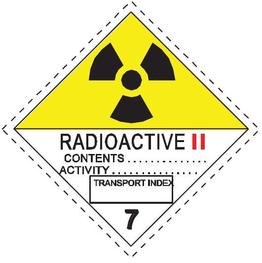 Radioactive material – Transport hazard class 7B