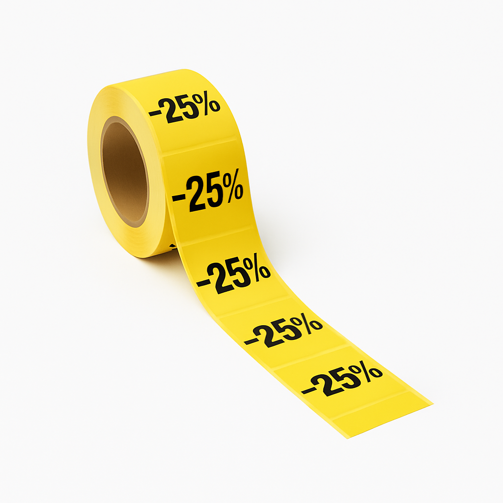 25 % Discount Label on the Roll